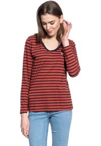 Lee - DAMSKA KOSZULKA Z DŁUGIM RĘKAWEM LEE LS SCOOP NECK TEE REGULAR FIT RED OCHRE L44DYKOE. Długość rękawa: długi rękaw. Długość: długie #4