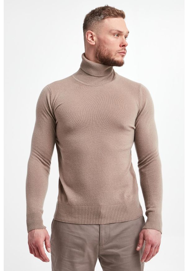 Emporio Armani - Golf męski kaszmirowy EMPORIO ARMANI. Typ kołnierza: golf. Materiał: kaszmir