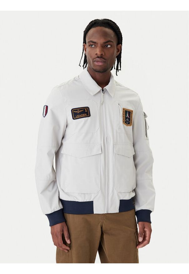 Aeronautica Militare Kurtka bomber 261AB3049UCT04290 Szary Regular Fit. Kolor: szary. Materiał: syntetyk