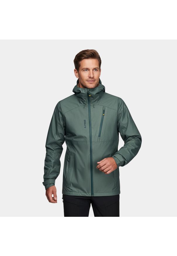 Kurtka męska 3 warstwowa Alpinus Nookat przeciwdeszczowa. Kolor: zielony. Sport: turystyka piesza