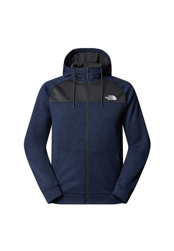 Bluza męska The North Face Reaxion Fleece Full-Zip Hoodie 0A8CNP9U21 - granatowo-czarna. Okazja: na co dzień. Typ kołnierza: kaptur. Kolor: niebieski, wielokolorowy, czarny. Materiał: poliester. Styl: klasyczny, casual