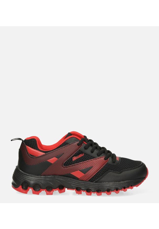 Casu - Czarne buty sportowe sznurowane casu b2033-15. Kolor: czerwony, wielokolorowy, czarny