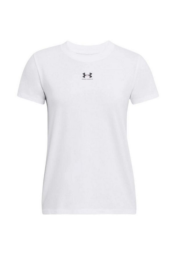 Under Armour - T-shirt Damski Z Krótkim Rękawem Rival Core. Kolor: biały. Długość rękawa: krótki rękaw. Długość: krótkie