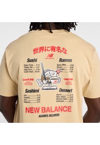 Koszulka męska New Balance MT61H51DABC – żółta. Kolor: żółty. Materiał: bawełna, dresówka. Wzór: kolorowy #5