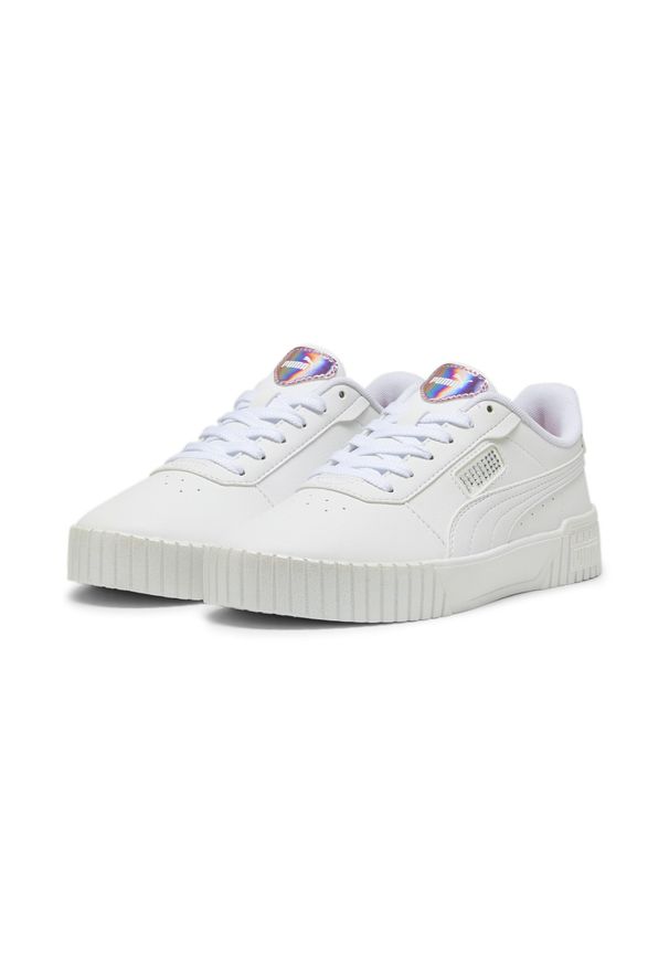 Puma - Damskie sneakersy Carina 2.0 GirlPower PUMA. Okazja: na plażę. Kolor: szary, biały, wielokolorowy, różowy. Sezon: lato. Sport: turystyka piesza, tenis