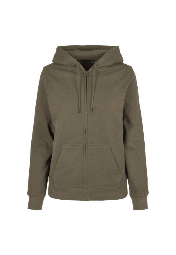 BUILD YOUR BRAND - Bluza Z Kapturem Damska Basic Full Zip. Typ kołnierza: kaptur. Kolor: zielony
