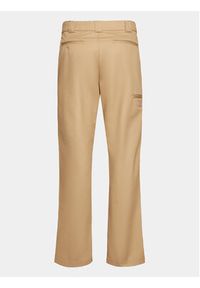 Dickies Spodnie materiałowe Double DK0A4XZE Khaki Slim Fit. Kolor: brązowy. Materiał: bawełna