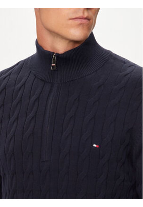 TOMMY HILFIGER - Tommy Hilfiger Sweter Classic MW0MW36532 Granatowy Regular Fit. Kolor: niebieski. Materiał: bawełna