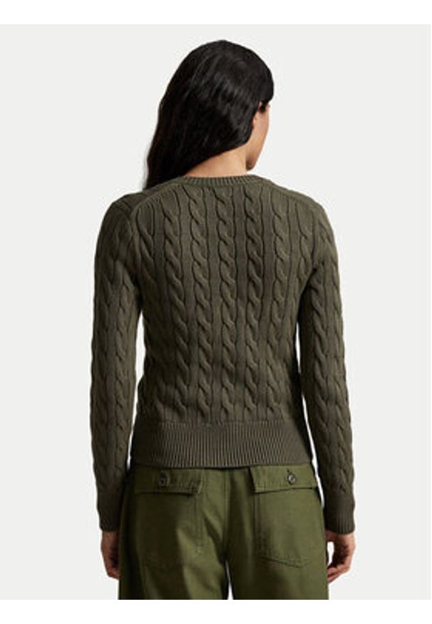 Polo Ralph Lauren Kardigan 211971868500 Zielony Slim Fit. Typ kołnierza: polo. Kolor: zielony. Materiał: bawełna