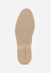 Born2be - Zielone Mokasyny z Prostokątną Metaliczną Ozdobą Aeleorane. Nosek buta: okrągły. Zapięcie: klamry. Kolor: zielony. Materiał: skóra, zamsz. Wzór: aplikacja. Obcas: na obcasie. Styl: klasyczny. Wysokość obcasa: niski #4