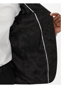 Karl Lagerfeld - KARL LAGERFELD Marynarka 155200 553038 Czarny Slim Fit. Typ kołnierza: dekolt w karo. Kolor: czarny. Materiał: syntetyk #10