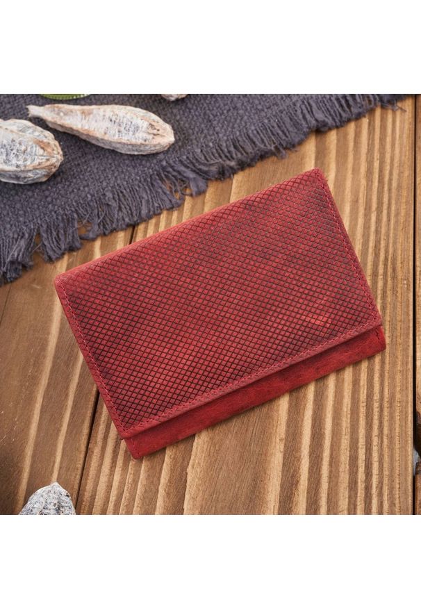 PAOLO PERUZZI - Portfel skórzany vintage Paolo Peruzzi T-112-HRD czerwony. Kolor: czerwony. Materiał: skóra