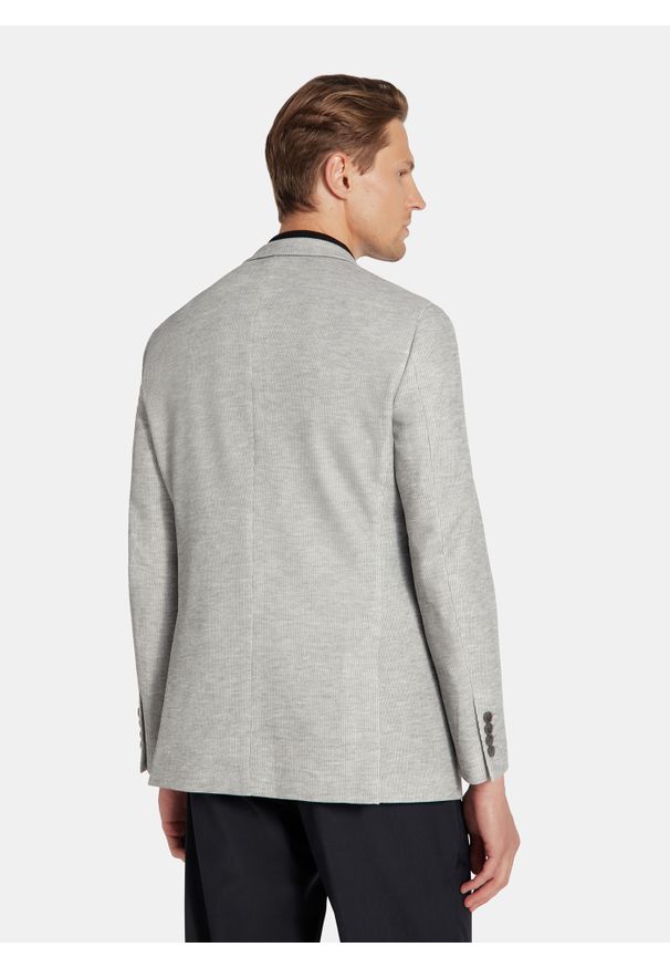 Pako Lorente - PAKO LORENTE - Szara marynarka melanż z dzianiny. Kolor: szary. Materiał: dzianina. Wzór: melanż. Sezon: jesień