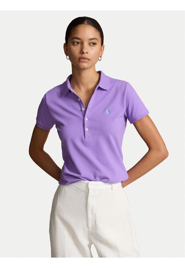 Polo Ralph Lauren Polo 211870245012 Fioletowy Slim Fit. Typ kołnierza: polo. Kolor: fioletowy. Materiał: bawełna