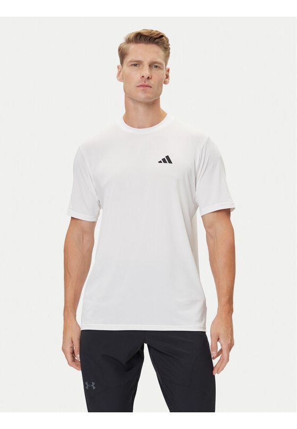 Adidas - adidas Koszulka techniczna Train Essentials Stretch Training IJ7020 Biały Regular Fit. Kolor: biały. Materiał: syntetyk