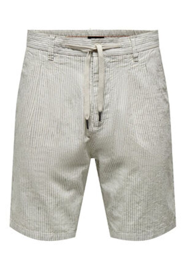 Only & Sons Szorty materiałowe 22024952 Szary Loose Fit. Kolor: szary. Materiał: bawełna