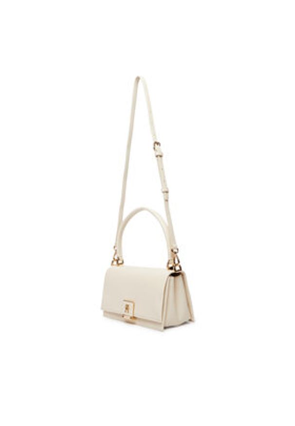 TOMMY HILFIGER - Tommy Hilfiger Torebka Th Monogram Pebble Grain Crossbody Bag AW0AW17216 Écru. Kolor: kremowy. Materiał: skórzane