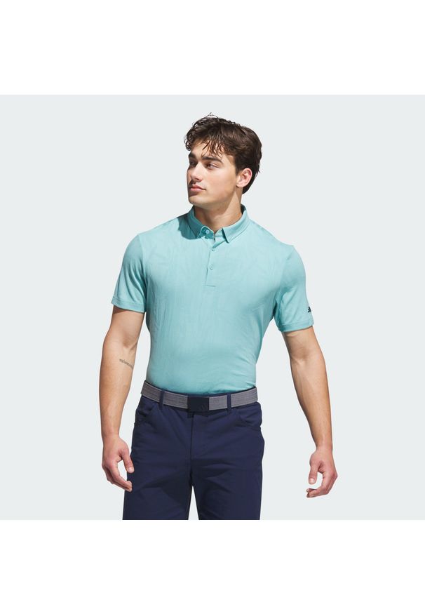 Adidas - Koszulka Go-to Textured Polo. Typ kołnierza: polo. Kolor: zielony. Wzór: nadruk. Styl: elegancki