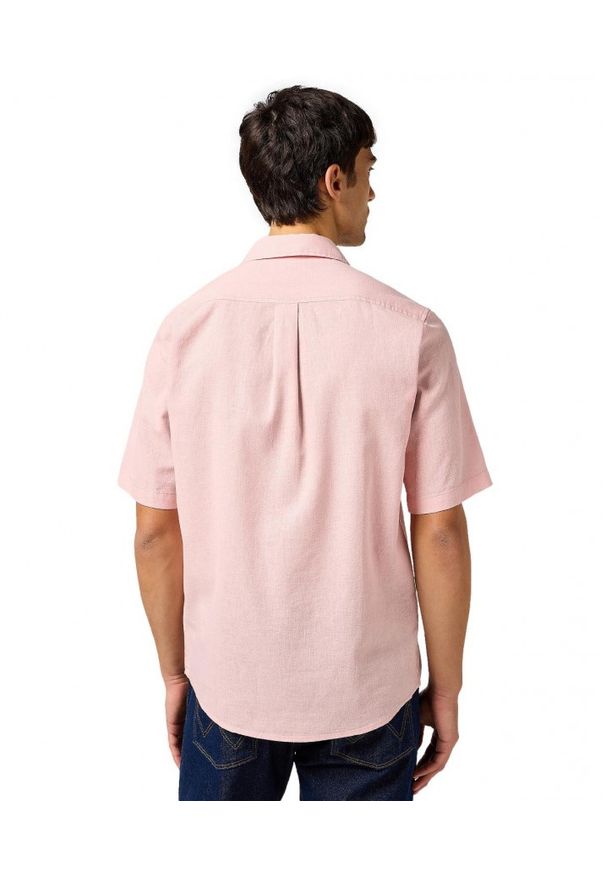 Wrangler - MESKA KOSZULA WRANGLER SS 1 PKT SHIRT SILVER PINK 112362676
