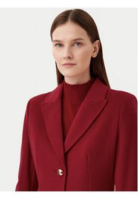 Motivi Płaszcz wełniany 0039Q200539N Bordowy Slim Fit. Kolor: czerwony. Materiał: wełna #4