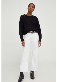 Answear Lab sweter damski kolor czarny ciepły. Kolor: czarny. Materiał: dzianina. Wzór: ze splotem. Styl: wakacyjny #3