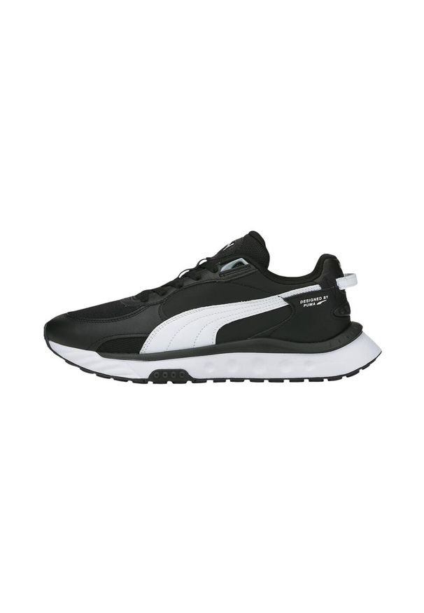 Buty męskie sportowe Puma WILD RIDER ROUTE. Zapięcie: sznurówki. Kolor: biały, wielokolorowy, czarny. Materiał: guma, materiał, tkanina, syntetyk. Szerokość cholewki: normalna. Sport: turystyka piesza