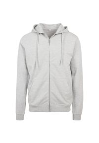 BUILD YOUR BRAND - Bluza Męska Heather French Terry Z Pełnym Zamkiem Błyskawicznym. Kolor: szary