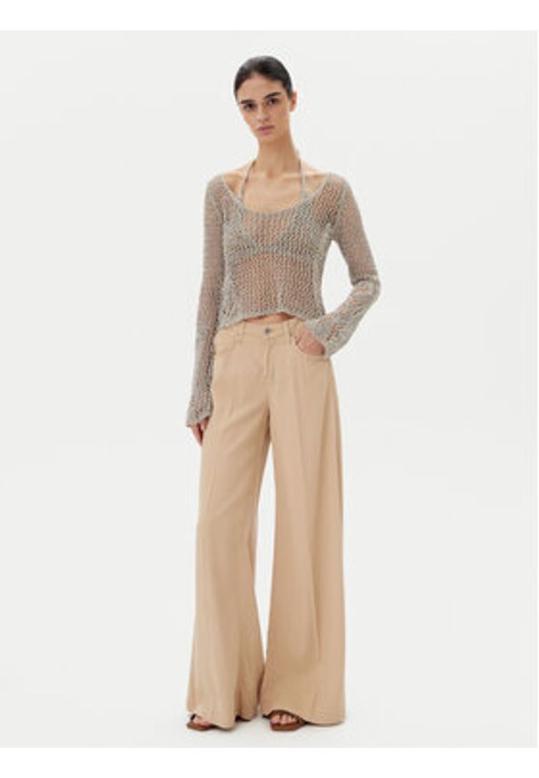 Pinko - PINKO Sweter Denali 104749 A2FB Szary Regular Fit. Kolor: szary. Materiał: syntetyk