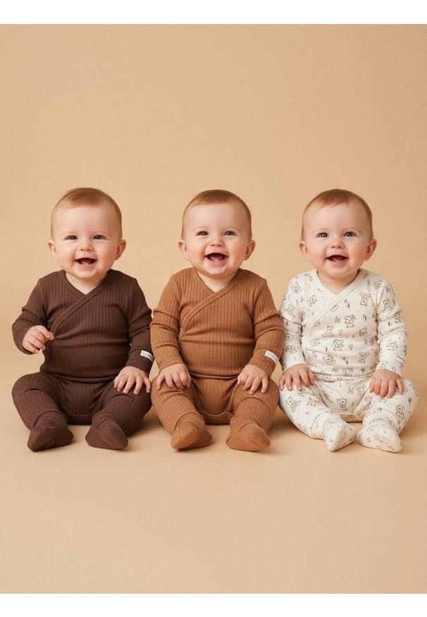 Sinsay - Bawełniane legginsy 3 pack - kremowy. Kolor: kremowy. Materiał: bawełna