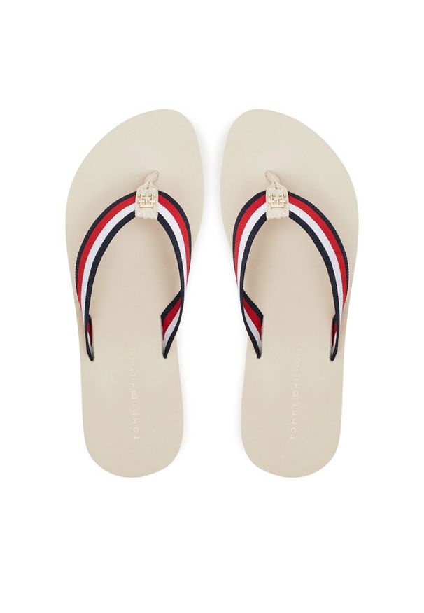 TOMMY HILFIGER - Japonki Tommy Hilfiger. Kolor: beżowy