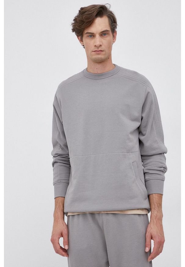 G-Star RAW - G-Star Raw Bluza bawełniana męska kolor szary z nadrukiem. Okazja: na co dzień. Kolor: szary. Materiał: bawełna. Wzór: nadruk. Styl: casual