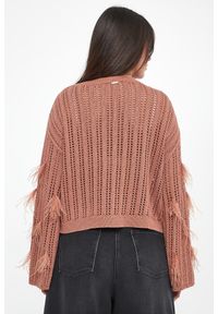 Twinset Milano - Sweter damski ażurowy z piórkami TWINSET. Wzór: ażurowy #4