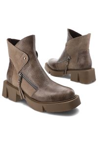 Beżowe Botki Armodo Stylowe Obuwie Damskie Zapisane Na Suwak. Okazja: na co dzień. Zapięcie: zamek. Kolor: beżowy. Materiał: materiał, skóra. Styl: elegancki #7