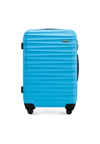 Wittchen - Średnia walizka z ABS-u z żebrowaniem niebieska. Kolor: niebieski. Materiał: guma #1