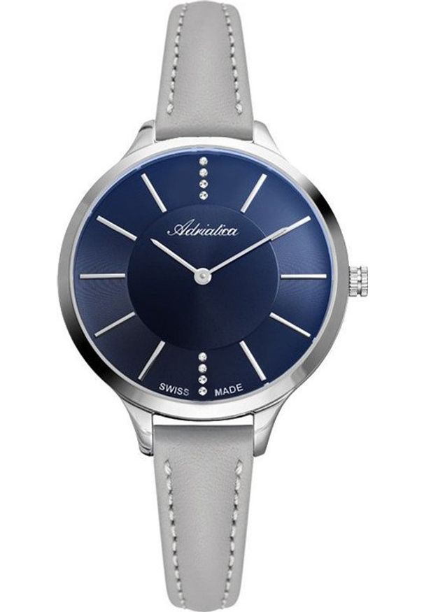 Zegarek Adriatica Zegarek damski Adriatica A3433.5G15Q CYRKONIE szary. Kolor: szary