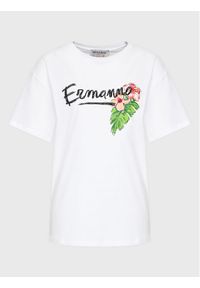 Ermanno Firenze T-Shirt D42EL036EK8 Biały Regular Fit. Kolor: biały. Materiał: bawełna
