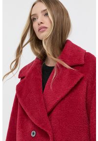 Pennyblack Płaszcz damski kolor bordowy przejściowy dwurzędowy. Kolor: czerwony. Materiał: materiał. Wzór: gładki. Styl: klasyczny #6