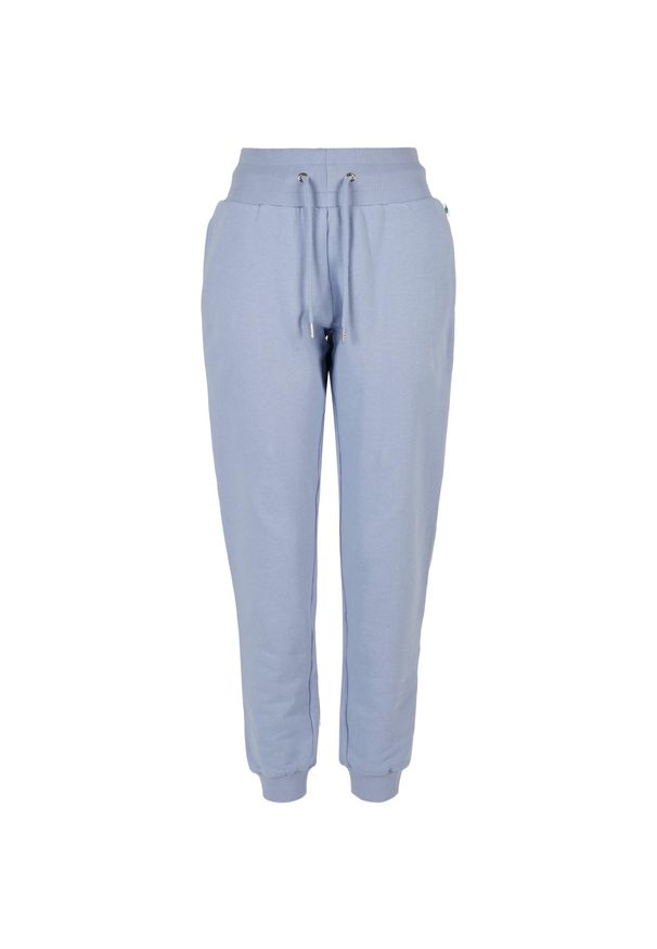 Damskie spodnie dresowe z wysokim stanem Urban Classics Organic. Stan: podwyższony. Kolor: niebieski. Materiał: dresówka. Długość: długie
