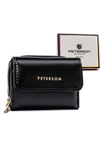 Portfel damski Peterson PTN 011-F czarny. Kolor: czarny. Materiał: skóra ekologiczna