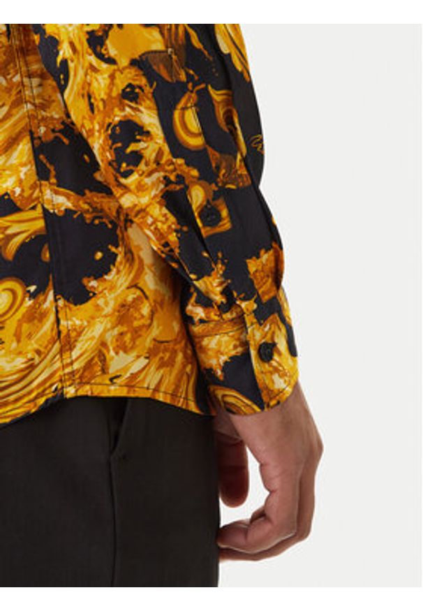 Versace Jeans Couture Koszula 80GAL2R0 NS757 Czarny Regular Fit. Kolor: czarny. Materiał: wiskoza