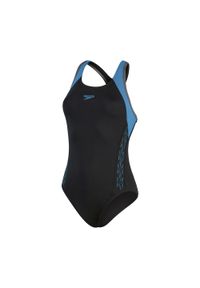 Strój pływacki jednoczęściowy damski Speedo Hyperboom Splice Flyback. Kolor: niebieski, wielokolorowy, czarny. Materiał: poliester