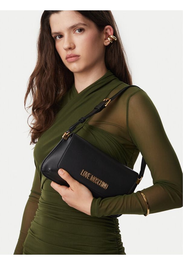 Love Moschino - LOVE MOSCHINO Torebka JC4058PP1PLO0000 Czarny. Kolor: czarny. Materiał: skórzane