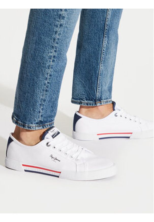 Pepe Jeans Tenisówki Brady Basic PMS30816 Biały. Kolor: biały. Materiał: materiał