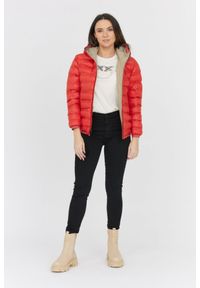 Blauer USA - BLAUER Pomarańczowo-beżowa damska dwustronna kurtka Stella reversible down jacket, Rozmiar L. Kolor: pomarańczowy. Materiał: puch
