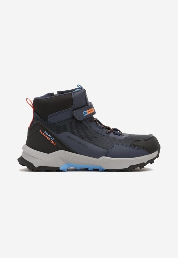 Born2be - Granatowe Botki w Trekkingowym Stylu na Grubej Podeszwie Isotina. Okazja: na co dzień. Zapięcie: rzepy. Kolor: niebieski. Materiał: jeans. Szerokość cholewki: normalna. Styl: klasyczny, casual, elegancki