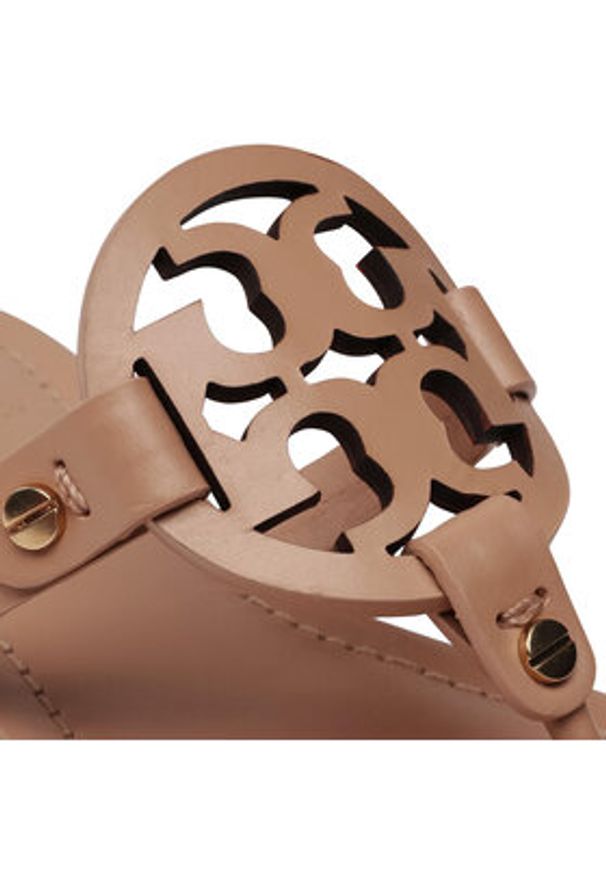 Tory Burch Japonki Miller 21168647 Beżowy. Kolor: beżowy. Materiał: skóra