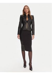 Elisabetta Franchi Kurtka z imitacji skóry GI-187-57E2-V680 Czarny Slim Fit. Kolor: czarny. Materiał: syntetyk #5