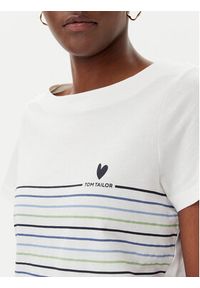 Tom Tailor T-Shirt 1045544 Biały Regular Fit. Kolor: biały. Materiał: bawełna