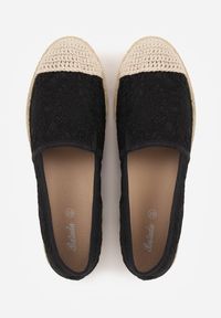 Renee - Czarne Espadryle z Koronkową Cholewką i Podeszwą z Plecionki Marilex. Okazja: na co dzień. Kolor: czarny. Materiał: koronka. Szerokość cholewki: normalna. Wzór: koronka. Sezon: wiosna. Styl: casual, boho #8