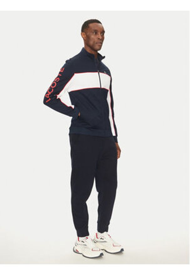 Lacoste Bluza techniczna SH8942 Granatowy Regular Fit. Kolor: niebieski. Materiał: syntetyk